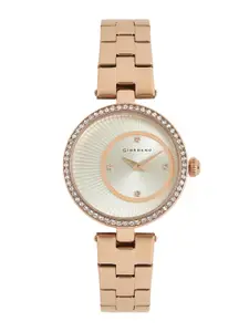 GIORDANO Women Silver-Toned Embellished Analogue Watch A2056-33