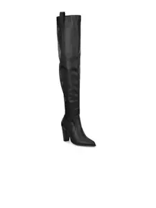 Delize Black High-Top Block Heeled Boots