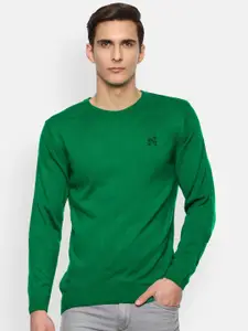 Van Heusen Sport Men Green Solid Acrylic Pullover