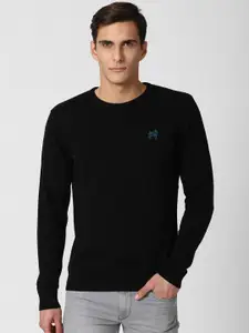 Van Heusen Sport Van Heusen Sport Men Black Pure Cotton Pullover
