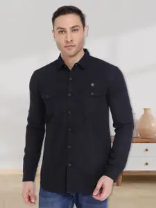 Kuons Avenue Men Black Smart Slim Fit Casual Shirt
