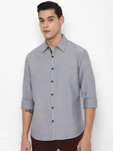 FOREVER 21 Men Grey Solid Casual Shirt