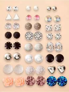 OOMPH Set Of 24 Multicoloured Classic Studs Earrings