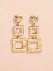 OOMPH Gold-Toned Square Drop Earrings