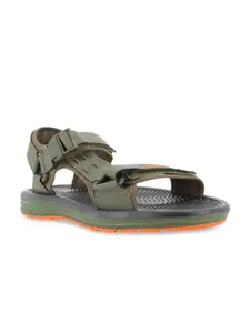 Sparx Men Olive Green Textured Sports Sandals