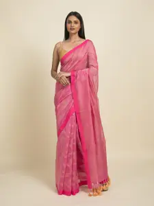 Suta Pink Woven Design Saree