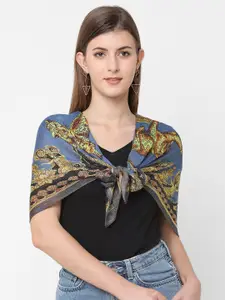Cloth Haus India Women Blue & Yellow Printed Scarf
