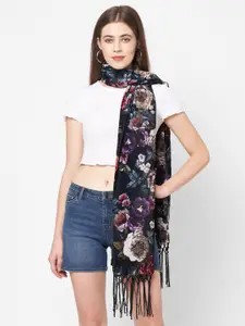 Cloth Haus India Women Multicoloured Printed Velvet Scarf