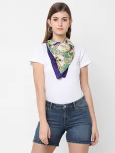 Cloth Haus India Women Blue & Green Printed Scarf