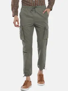 Urban Ranger by pantaloons Men Olive Green Slim Fit Cargos Trousers