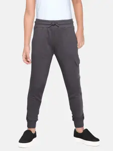 DeFacto Boys Charcoal Grey Solid Cotton Joggers