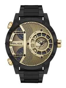 Police Men Multicoloured Dial & Black Stainless Steel Bracelet Style Straps Analogue Watch PLPEWJG2118103