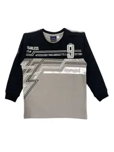 CAVIO Boys Grey Colourblocked T-shirt