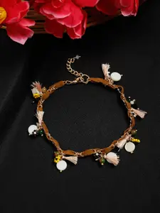 Madame Assorted Suede Shell Tassel Anklet