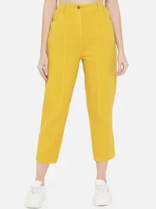 Orchid Blues Women Yellow High-Rise Jeans