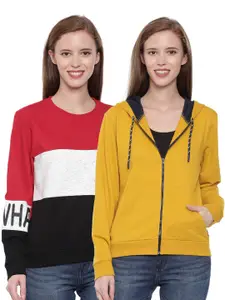 3PIN Women Multi Color Set Of 2 Colourblocked Pullover