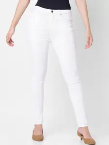 SPYKAR Women White Super Skinny Fit High-Rise Stretchable Jeans