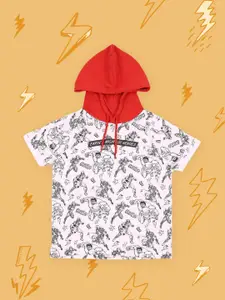 Pepe Jeans Boys White & Red Hooded T-shirt