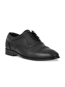 LA BOTTE Men Black Textured Leather Formal Borgues