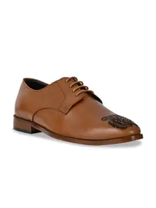 LA BOTTE Men Tan Brown & Black Printed Leather Derbys