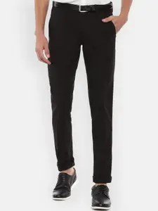 Louis Philippe Sport Men Black Solid Trousers
