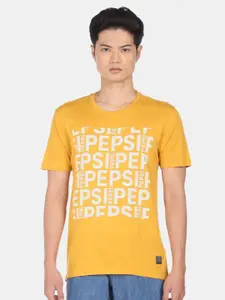 Flying Machine Men Yellow Typography Printed T-shirt