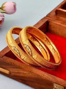 Silvermerc Designs Set of 2 Gold Plated Handcrafted Bangles