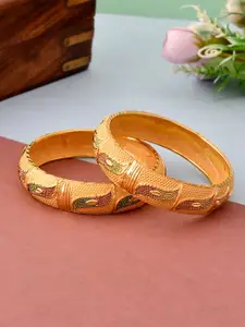 Silvermerc Designs Set of 2 Gold-Plated Handcrafted Bangles