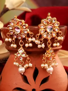 Saraf RS Jewellery Gold-Toned Contemporary Jhumkas Earrings