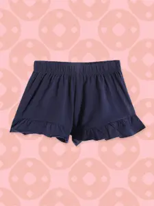 Chicco Girls Navy Blue Solid Shorts