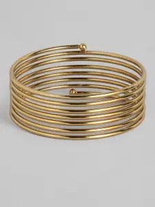 I Jewels Gold Plated Spring Kada Bangle