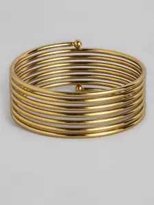 I Jewels Gold Plated Spring Kada Bangle