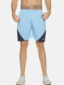 HPS Sports Men Blue Colourblocked Slim Fit Sports Shorts