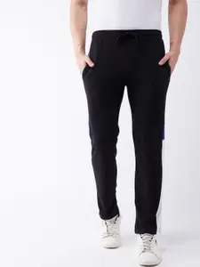 GRITSTONES Men Black Solid Straight Fit Track Pants
