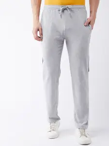 GRITSTONES Men Grey Solid Track Pants