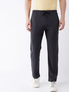GRITSTONES Men Charcoal Grey Regular Fit Solid Comfort Fit Track Pants
