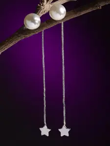 KARATCART Silver-Toned Classic Drop Earrings