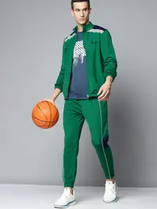 HRX By Hrithik Roshan Men Green Solid Basketball Tracksuit with Rapid Dry Technology