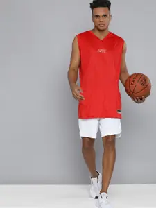 HRX By Hrithik Roshan Basketball Men Racing Red Rapid-Dry Brand Carrier Tshirts