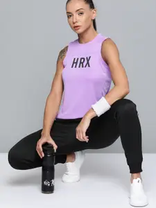 HRX By Hrithik Roshan Running Women Digital Lavender Rapid-Dry Brand Carrier Tshirts