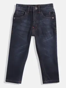 Gini and Jony Boys Navy Blue Regular Fit Light Fade Jeans