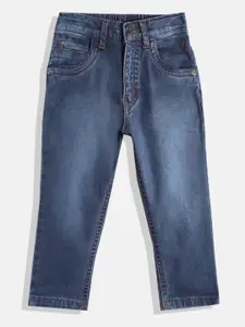 Gini and Jony Boys Navy Blue Light Fade Stretchable Jeans