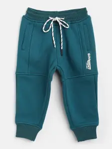 Gini and Jony Boys Teal Green Solid Joggers