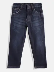Gini and Jony Boys Navy Blue Low Distress Light Fade Stretchable Jeans