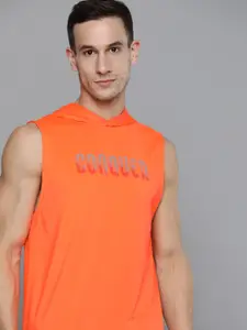 HRX By Hrithik Roshan Training Men Neon Orange Rapid-Dry Typography Tshirts