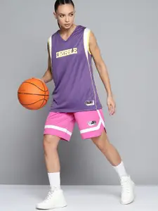HRX By Hrithik Roshan Basketball Women Phiox Pink Solid Shorts