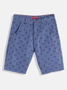 Monte Carlo Boys Blue Tropical Printed Cotton Shorts