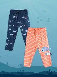 YK Infant Boys Pack of 2 Printed Pure Cotton Joggers