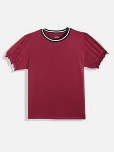 UTH by Roadster Teen Girls Pure Cotton Round Neck Tops