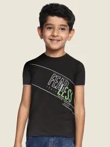 Monte Carlo Boys Black & White Typography Print Pure Cotton T-shirt